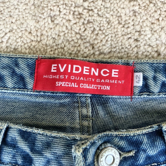 Vintage Evidence Metal Embellished Distressed High Waist Cutoff Denim Skirt W 30 - Picture 4 of 6